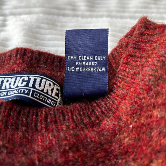 Vintage Authentic Structure 100% Lambswool Sweater Men’s L (Runs Small) Woolmark - Picture 10 of 15